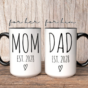 Personalised Mum and Dad Mug, Baby Shower Gift Mug