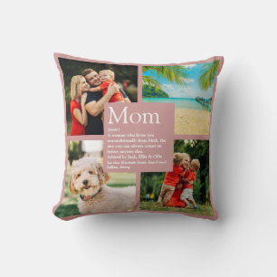 Personalised Mum Definition 4 Photo Blush Pink Cushion