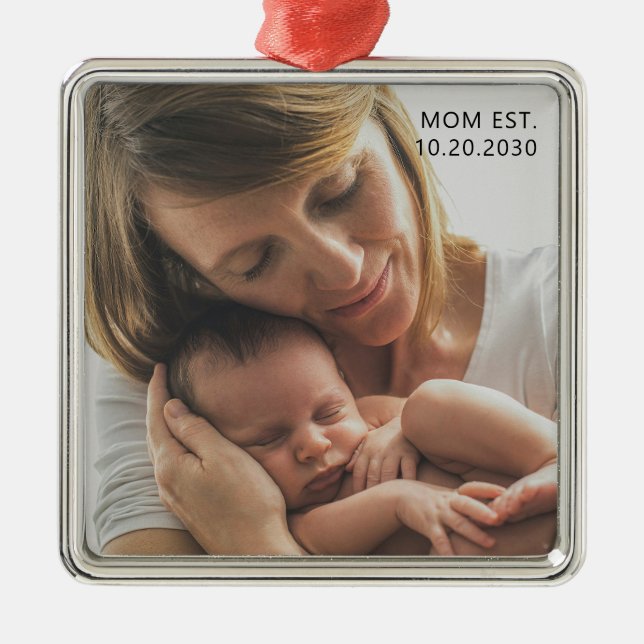 Personalised Mum Established Metal Ornament (Front)