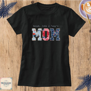 Personalised Mum Faux Patchwork T-Shirt