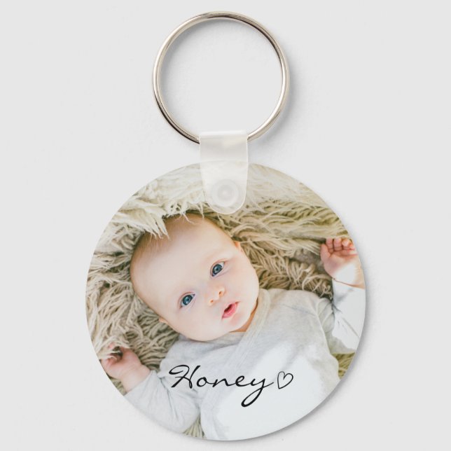 personalised mum gift, Custom family photo on Key Ring (Front)