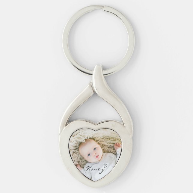 personalised mum gift, Custom family photo on Keyc Key Ring (Front)