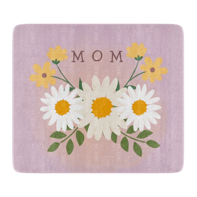 Personalised Mum Glass Cutting Board Mothers Day (Front)
