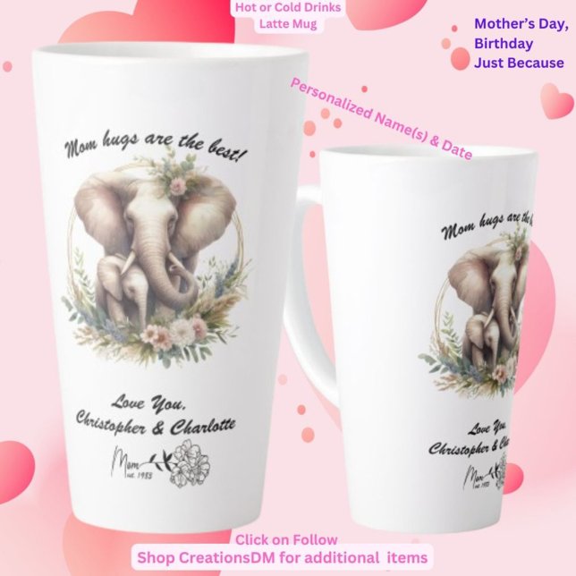 Personalised Mum Hugs are the Best Latte Mug (Creator Uploaded)