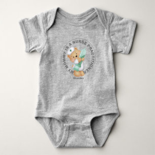 Personalised Mum is Nurse Practitioner Teddy Bear Baby Bodysuit