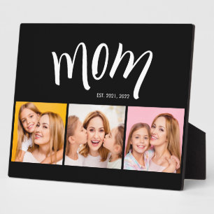 Personalised Mum Kids 3 Photo Collage Mum Est Year Plaque