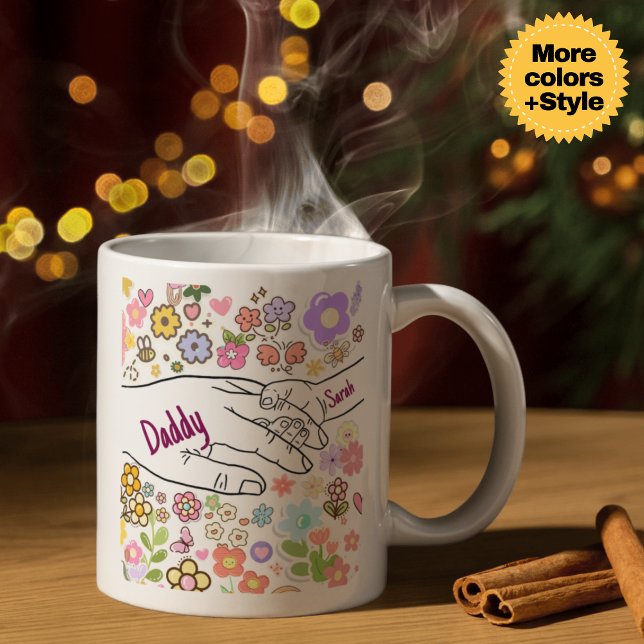 Personalised Mum Mug - Hands & Heart 3D Effect Gif (Personalized Mom Mug - Hands & Heart 3D Effect Gift)