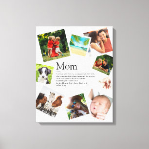 Personalised Mum Name Definition 9 Photo Collage Canvas Print