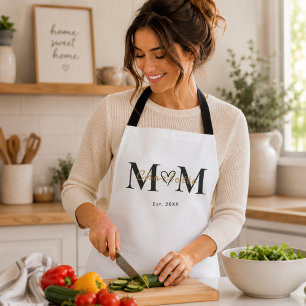 Personalised Mum Name Est Year Apron Gift