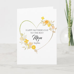 Personalised Mum Name Mother’s Day Floral Heart Card