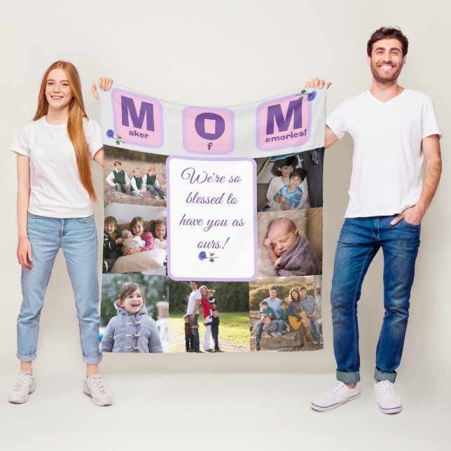 Personalised Mum Photo Fleece Blanket (In Situ)