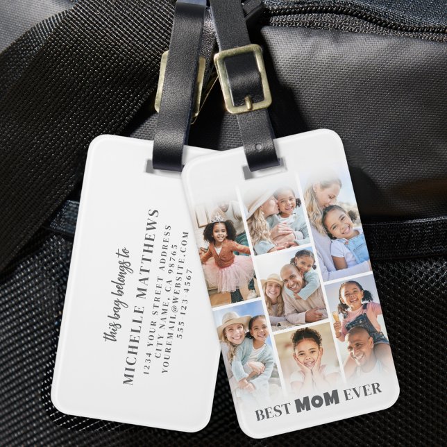 Personalised Mum Photo Luggage Tag (Personalized Mom Photo Luggage Tag)
