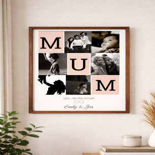 Personalised Mum photo print, Mothers day gift  Poster