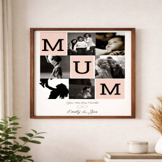 Personalised Mum photo print, Mothers day gift  Poster