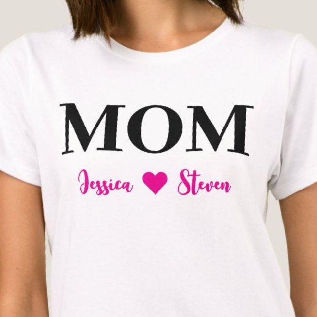 Personalised Mum Script T-Shirt (Personalized Mom Script T-Shirt)
