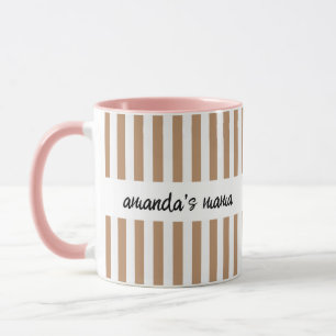 Personalised Mum Stripe Ceramic Mug