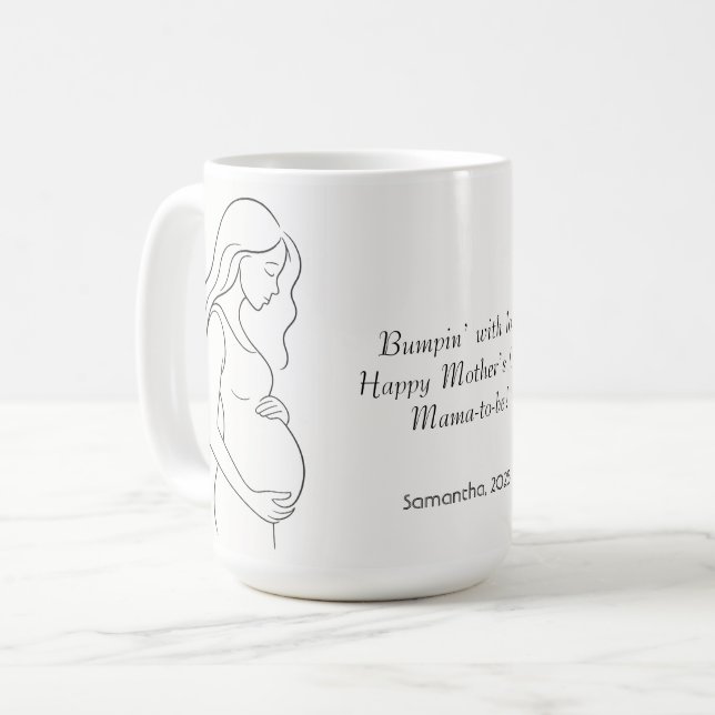 Personalised Mum-to-Be | Pregnancy Silhouette -  Coffee Mug (Front Left)