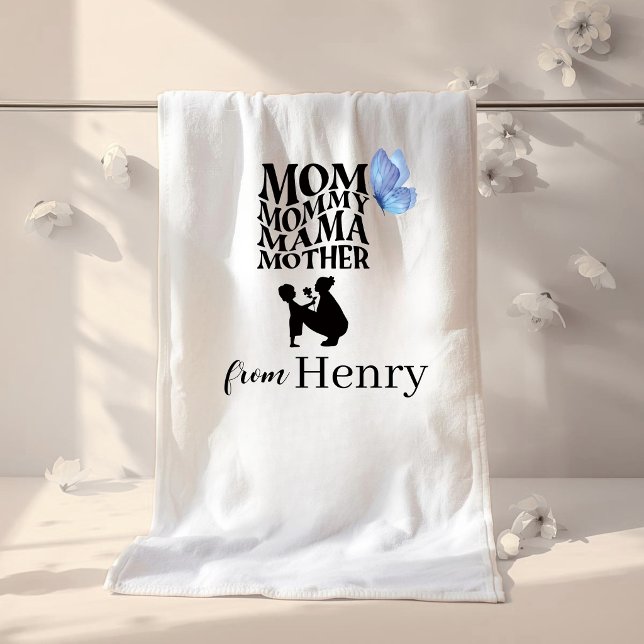 Personalised Mum Typography Bath Towel (Creator Uploaded)