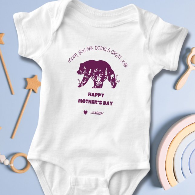 Personalised Mum You Are Doing A Great Job Baby Bodysuit (Mom, You Are Doing A Great Job! Personalized Baby Suit)
