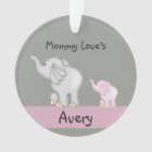 Personalised Mummy And Baby Elephant Ornament