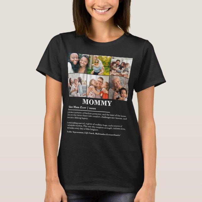Personalised Mummy Definition 6 Photo Collage T-Shirt (Front)