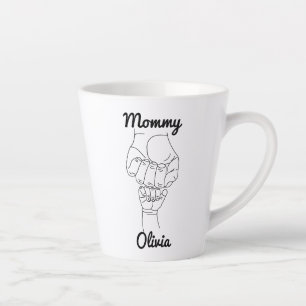Personalised Mummy Mama Mum Gift with Kid's Name Latte Mug