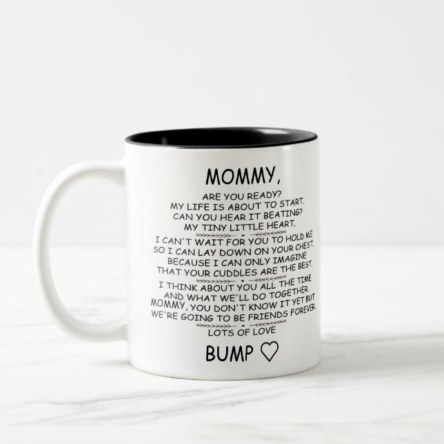 Personalised Mummy To Be from Baby Bump  Two-Tone Coffee Mug (Left)