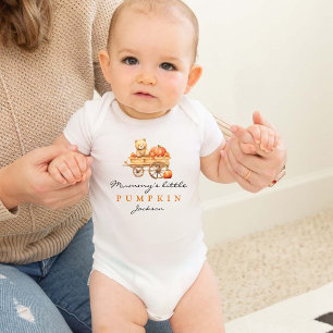 Personalised Mummy's Little Pumpkin Halloween Fall Baby Bodysuit