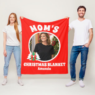 Personalised Mum's Photo Christmas Fleece Blanket