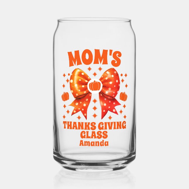 Personalised Mum's Thanksgiving Can Glass (Front)