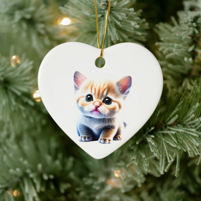 Personalised Munchkin Kitten Ceramic Ornament (Tree)