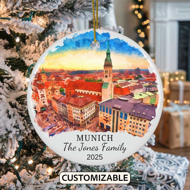 Personalised Munich Ornament, Germany Ceramic Ornament (Creator Uploaded)