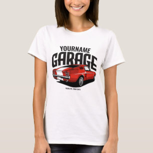 Personalised Muscle Car 1967 Red Fastback Garage T-Shirt