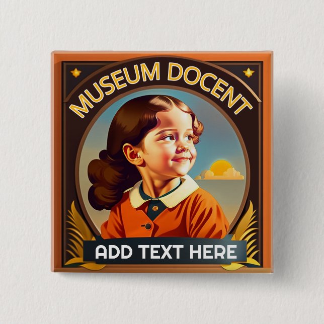 Personalised Museum Docent Button (Front)