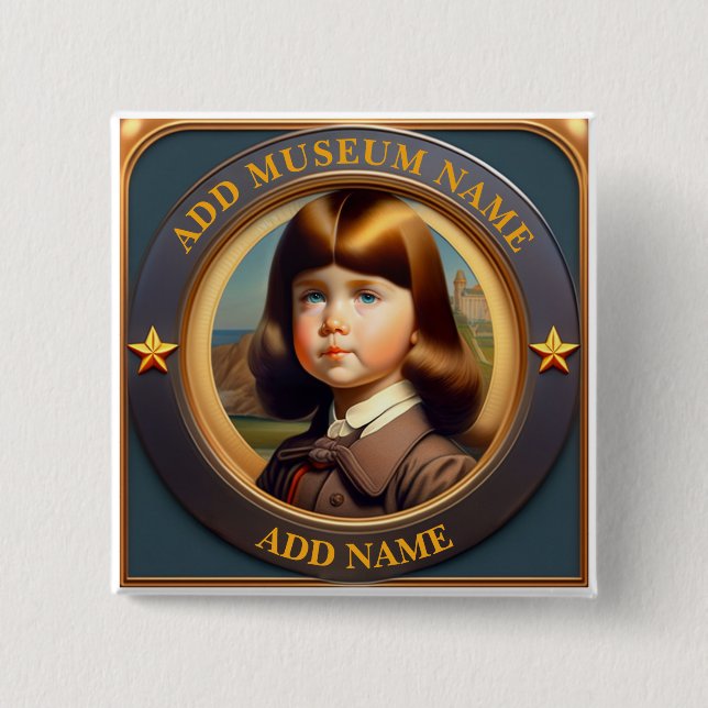Personalised Museum Guide & Docent Button (Front)
