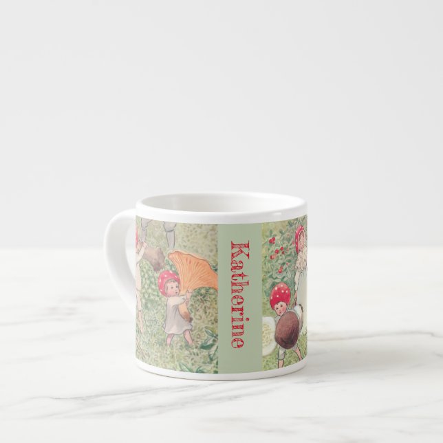 Personalised Mushroom Fairytale Elsa Beskow Mug (Front Left)