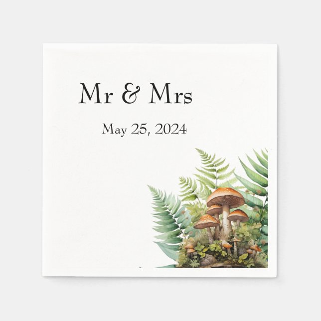Personalised Mushroom Paper Napkins  (Front)