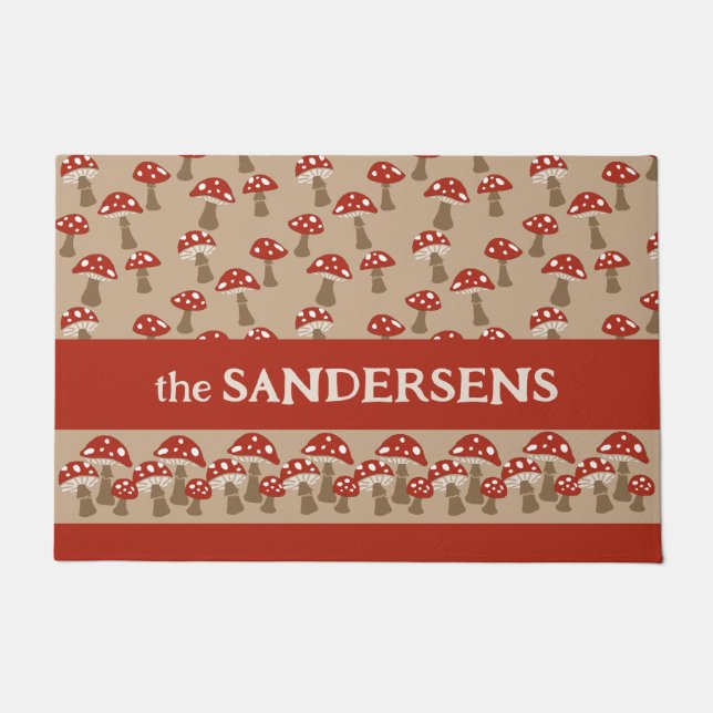 Personalised Mushrooms Door Mat (Front)