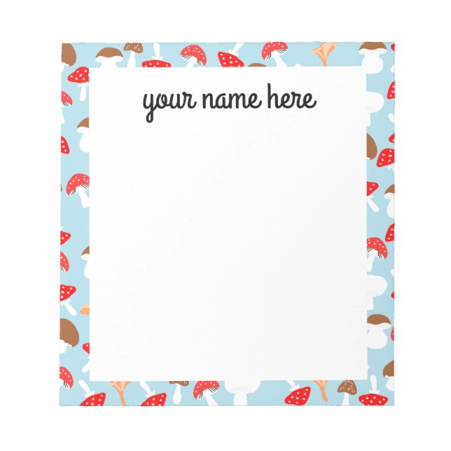 Personalised Mushrooms Notepad (Front)