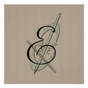 Personalised Music Cello Fan Monogram Poster