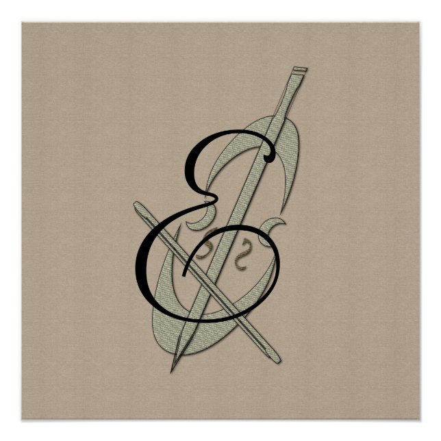 Personalised Music Cello Fan Monogram Poster (Front)