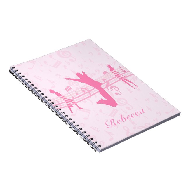 Personalised Music Dance and Drama Pink Notebook (Right Side)