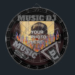 Personalised Music DJ Dartboard<br><div class="desc">A fun music dj themed dartboard for the music lover of the family! ***Please note, recommend REPLACING THE PHOTO reference to your own, so the layers are properly configured. Features fun colourful collage that's perfect for music decor or fun new dart games. Fully customisable if desired to add names, images,...</div>