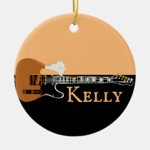 Personalised Music Electric Bass Guitar  Ceramic Ornament