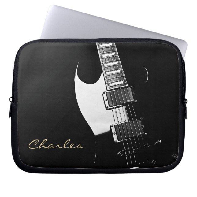 Personalised Music Electric Guitar Laptop Sleeve (Front)