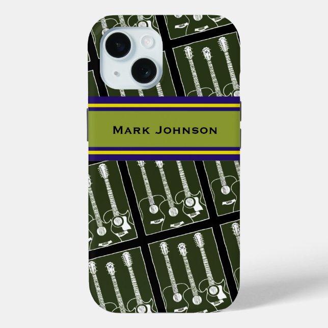 personalised music guitar pattern Case-Mate iPhone case (Back)