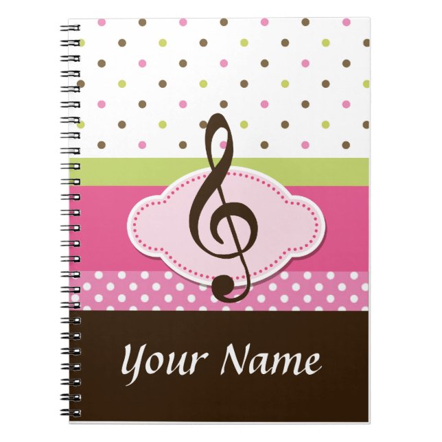 Personalised Music Lesson Practice Journal Noteboo (Front)