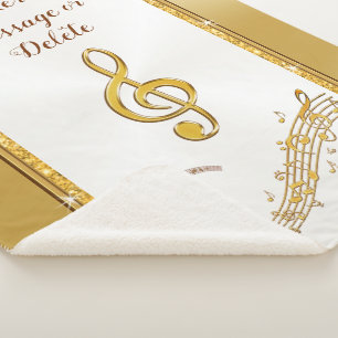 Personalised, Music Note Blanket, Cosy Sherpa Sherpa Blanket