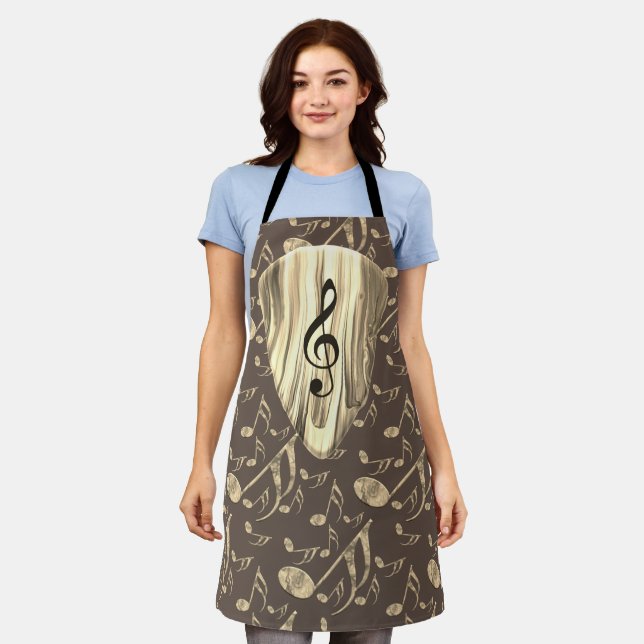 Personalised Music Note Guitar Pick  Apron (Worn)