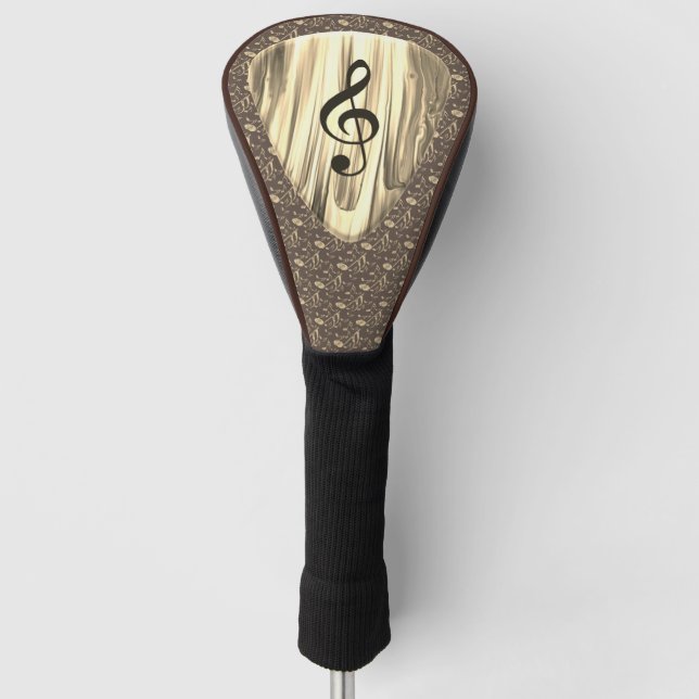 Personalised Music Note Guitar Pick  Golf Head Cover (Front)